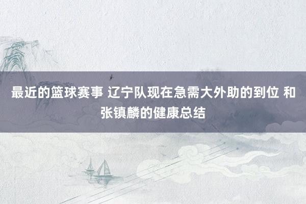 最近的篮球赛事 辽宁队现在急需大外助的到位 和张镇麟的健康总结