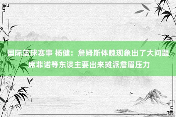 国际篮球赛事 杨健：詹姆斯体魄现象出了大问题 席菲诺等东谈主要出来摊派詹眉压力