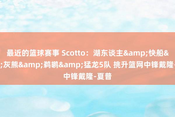 最近的篮球赛事 Scotto：湖东谈主&快船&灰熊&鹈鹕&猛龙5队 挑升篮网中锋戴隆-夏普